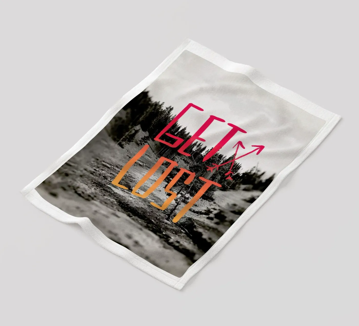 Get Lost - Red fleecedeken van Leah Flores