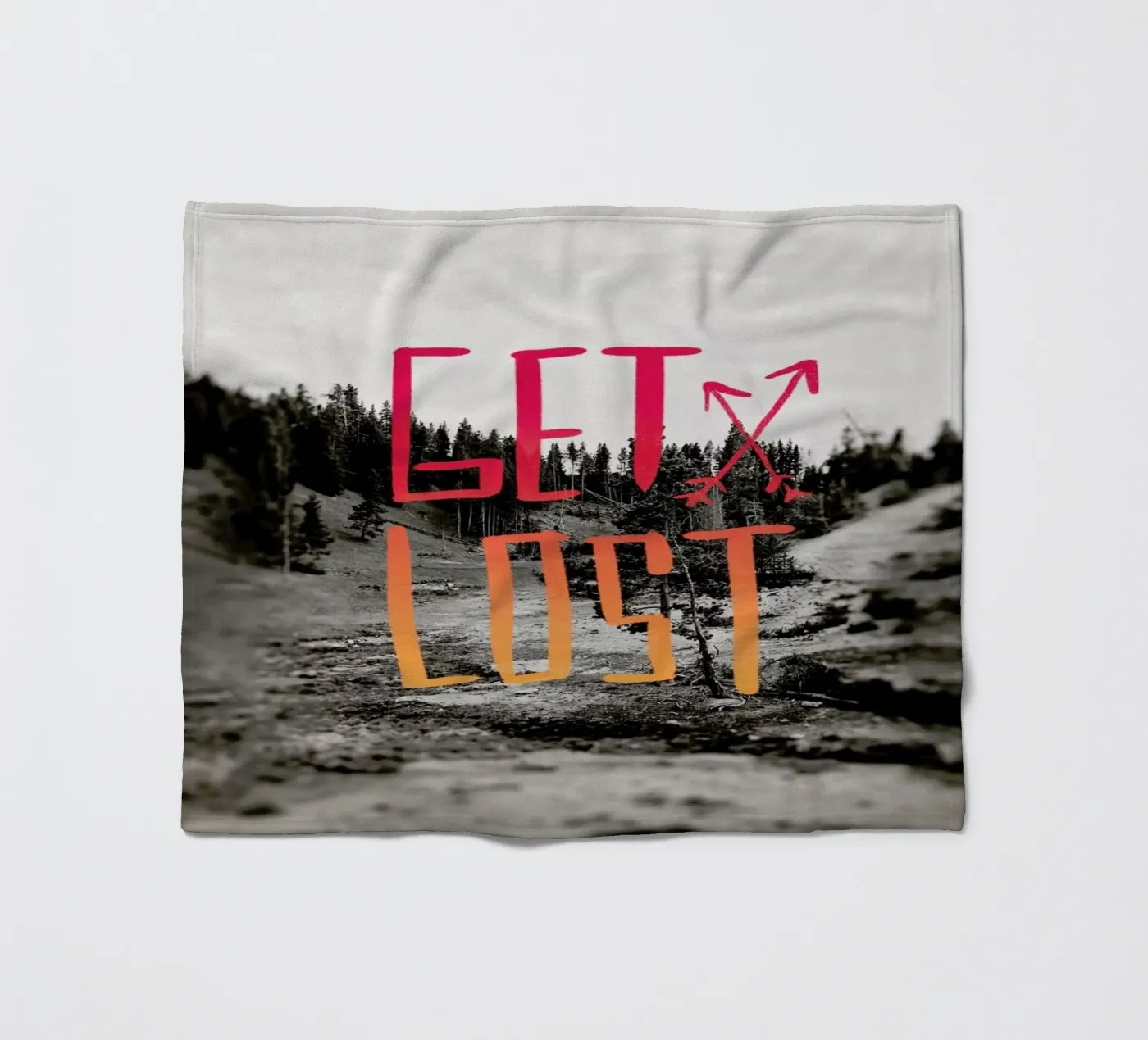 Get Lost - Red fleecedeken van Leah Flores