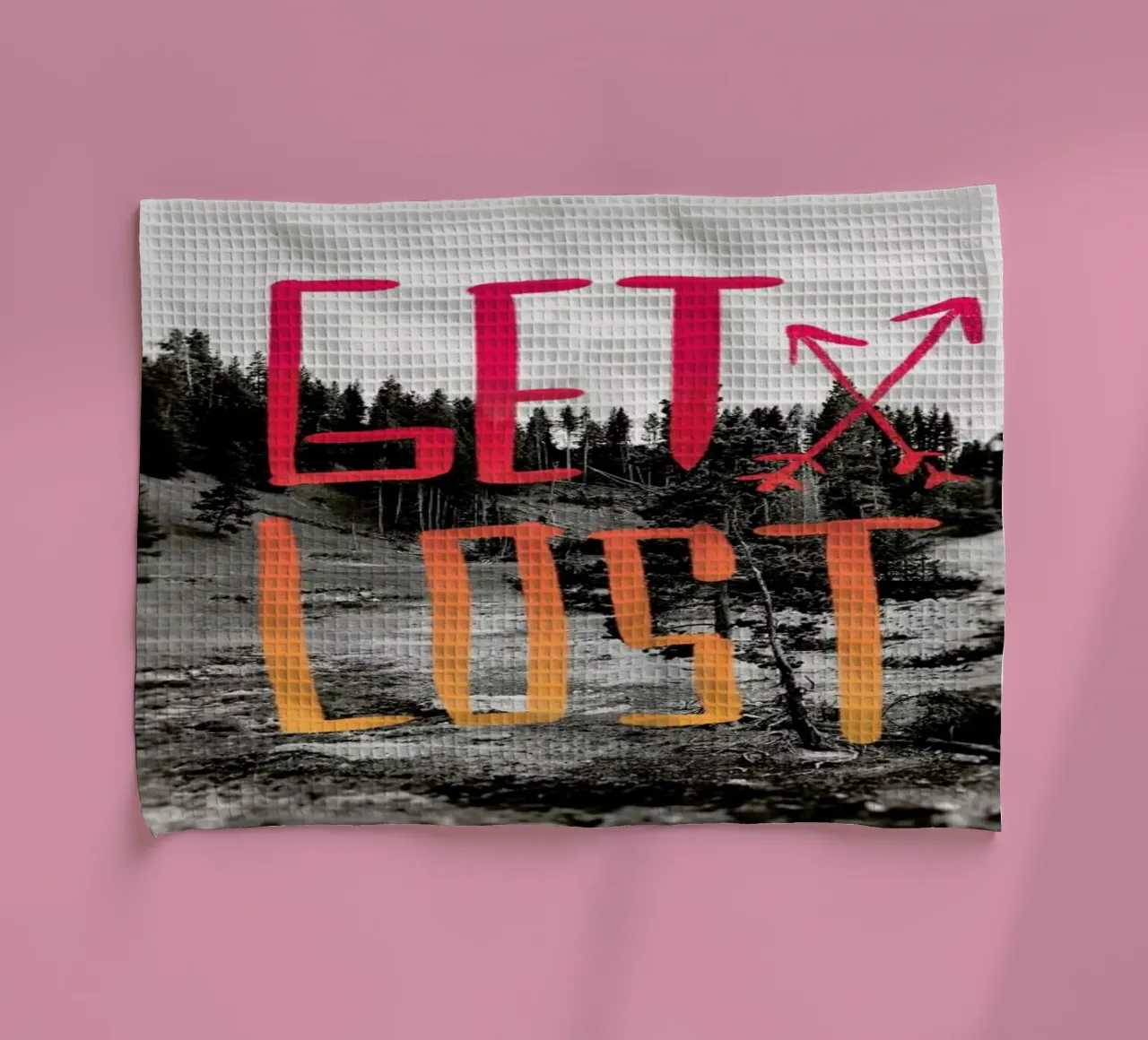 Get Lost - Red canovaccio da cucina da Leah Flores