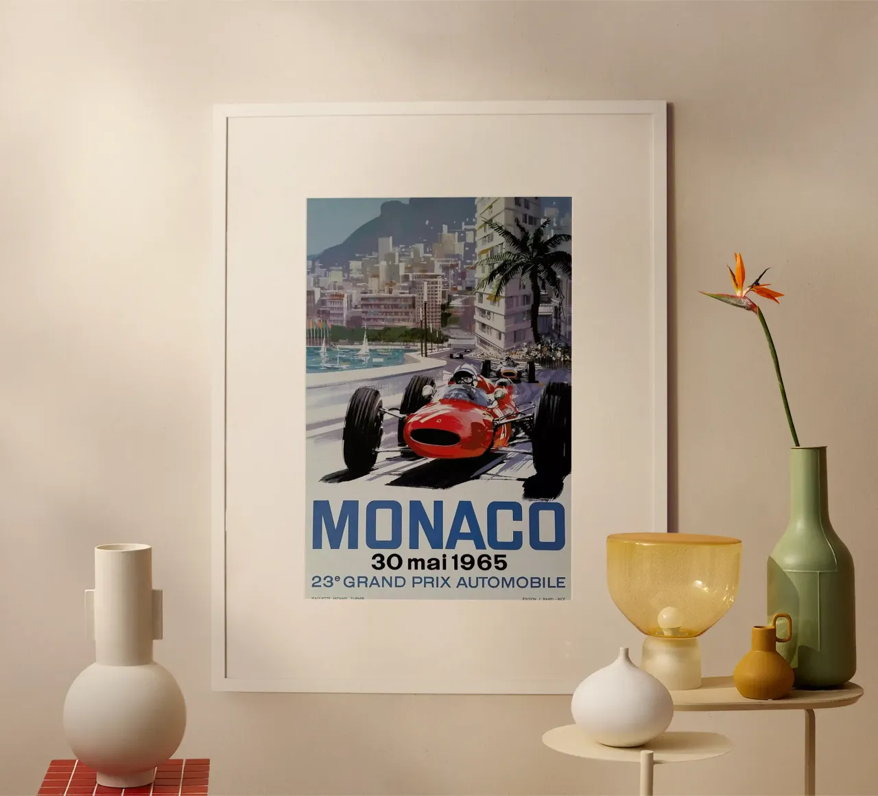 Monaco 1965 poster con telaio in plastica da Gallery Print and Art Limited