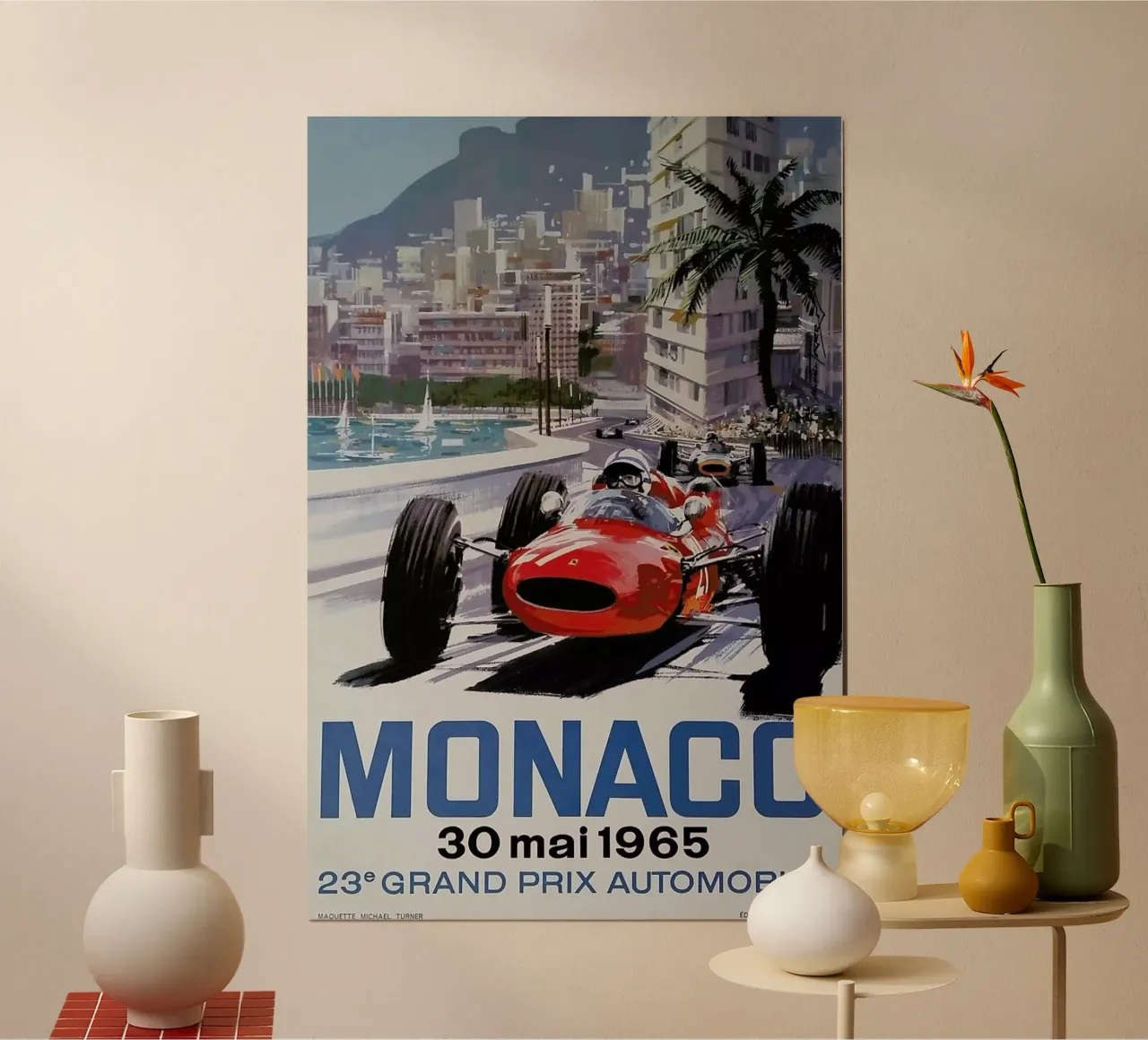 Monaco 1965 poster con telaio in plastica da Gallery Print and Art Limited