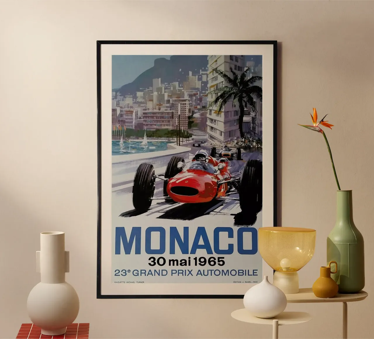 Monaco 1965 poster con telaio in plastica da Gallery Print and Art Limited