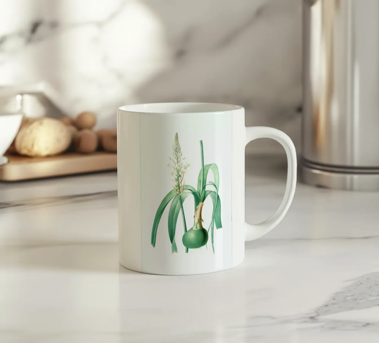 Ornithogalum longibracteatum,  Sea onion - Pierre Joseph tazza in ceramica da Artokoloro Quint Lox Ltd
