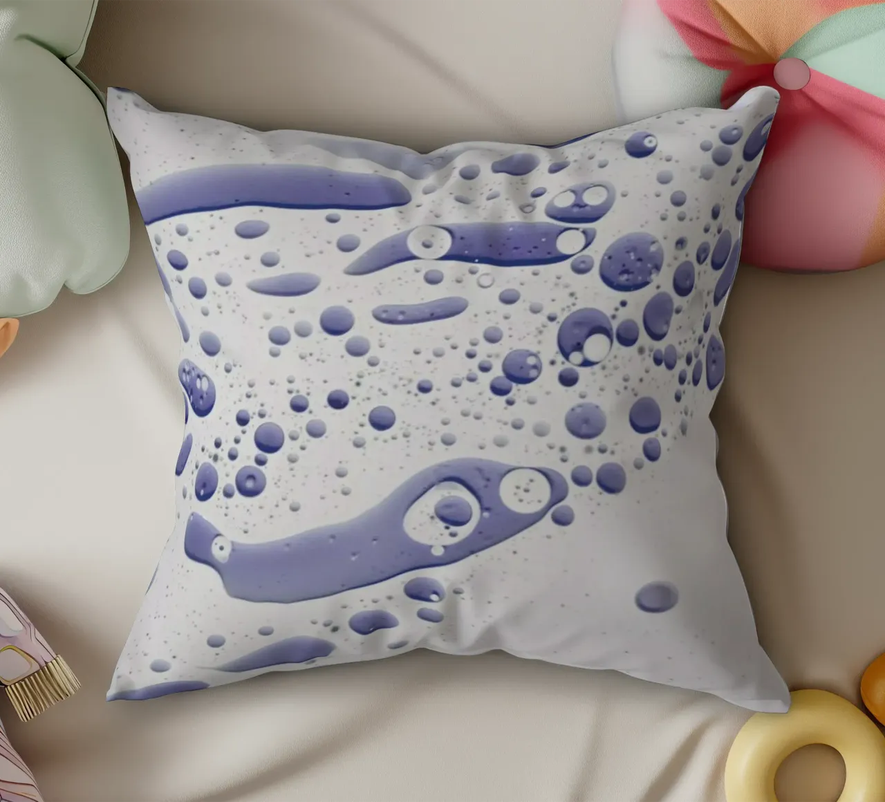 Abstract Color Confetti - Inky Blue cuscino da Studio Nahili