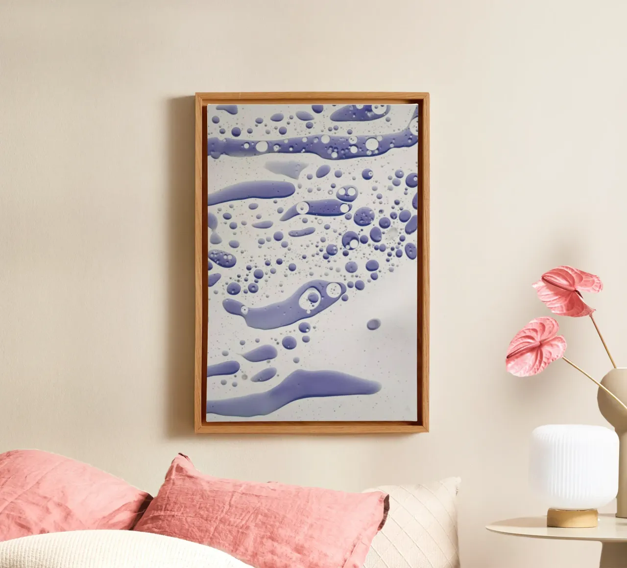 Abstract Color Confetti - Inky Blue tela con Cornice a cassetta da Studio Nahili