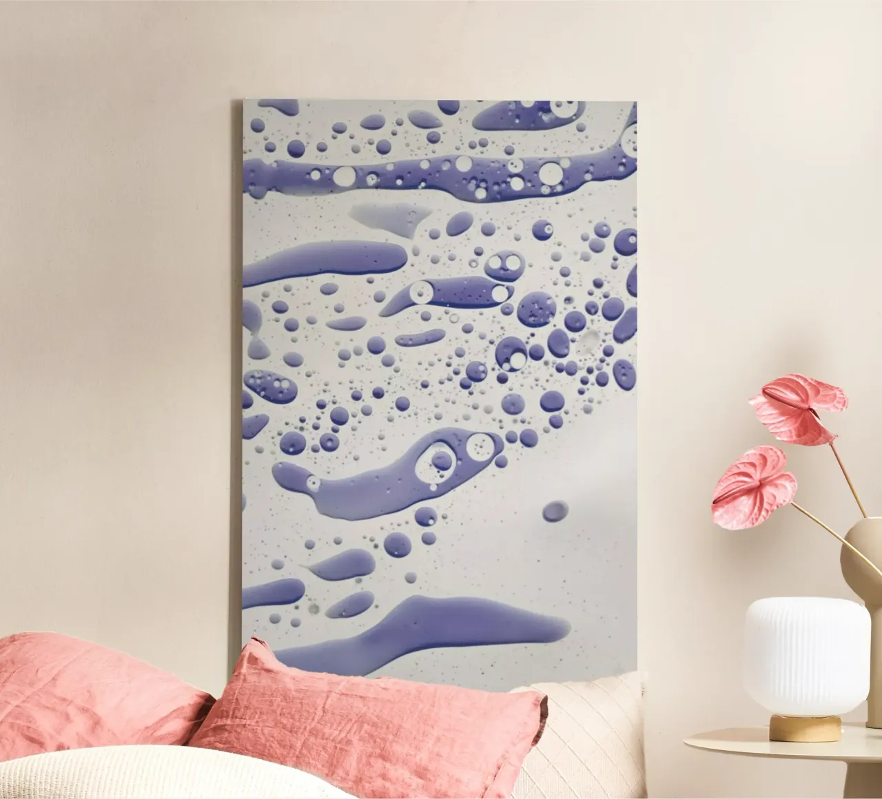 Abstract Color Confetti - Inky Blue tela con Cornice a cassetta da Studio Nahili