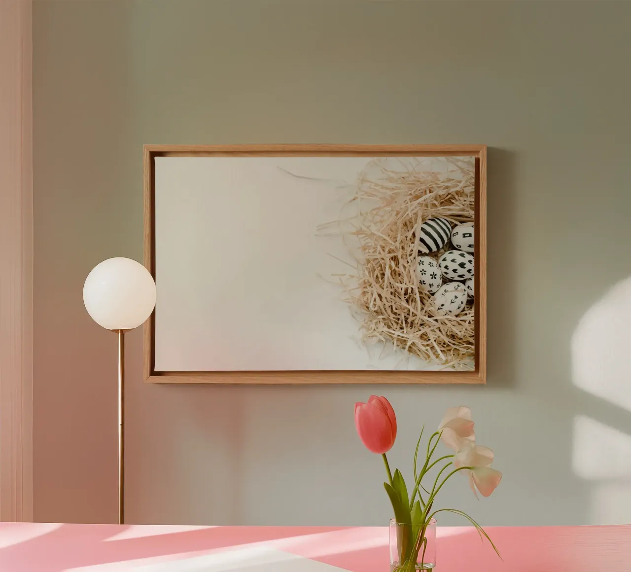 Pastel Nesting canvas met Baklijst van PhotoVibe Decor