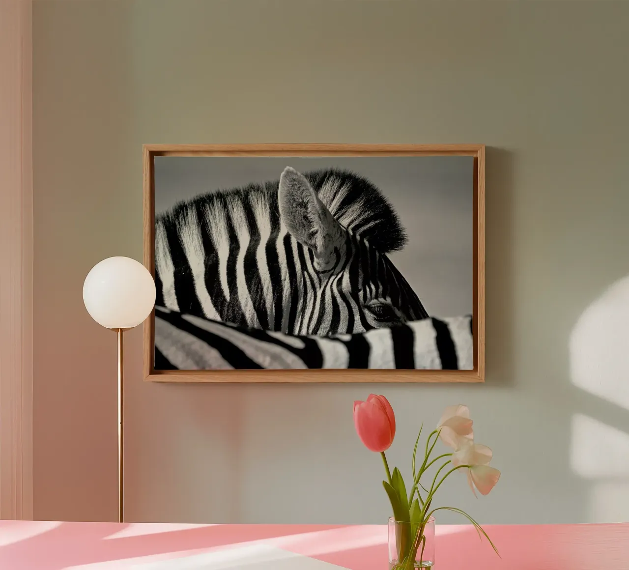 Curious Zebra - Marc Pelissier tela con Cornice a cassetta da Pictufy