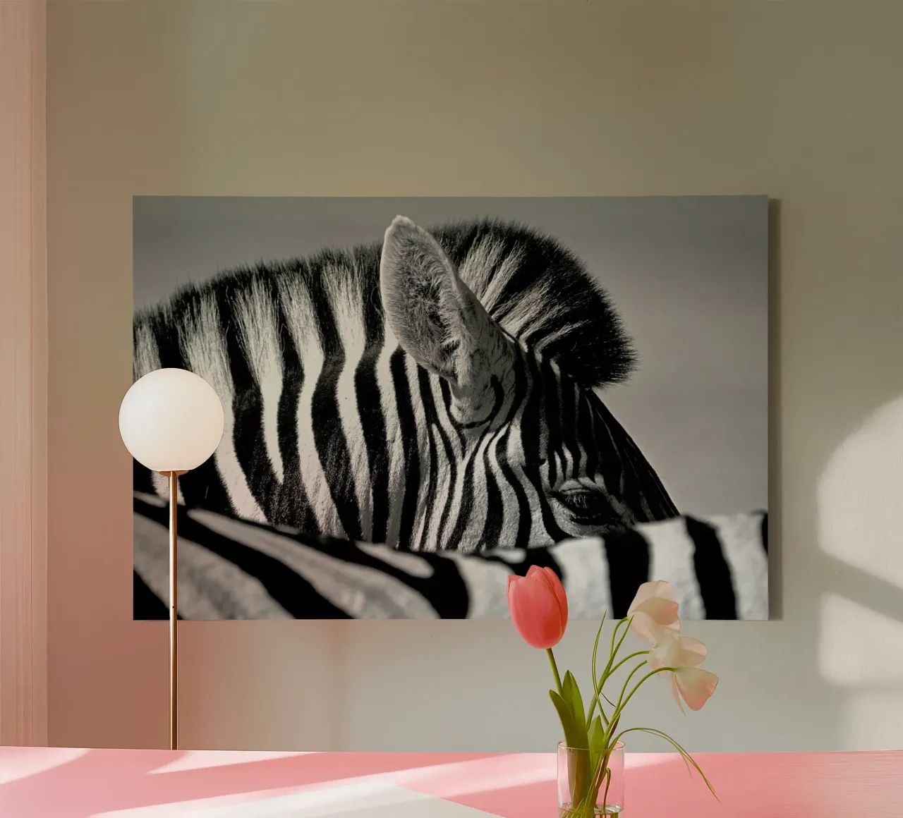 Curious Zebra - Marc Pelissier tela con Cornice a cassetta da Pictufy