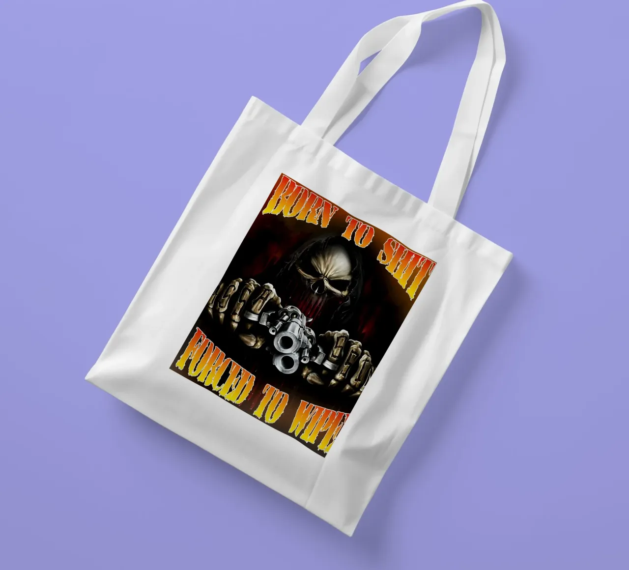 Nati per la merda costretti a pulireFunny Skeleton Art borsa in juta da samaras