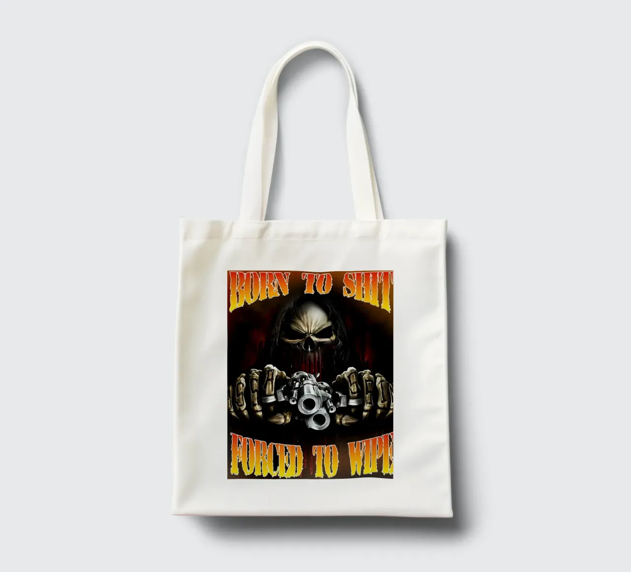 Nati per la merda costretti a pulireFunny Skeleton Art borsa in juta da samaras