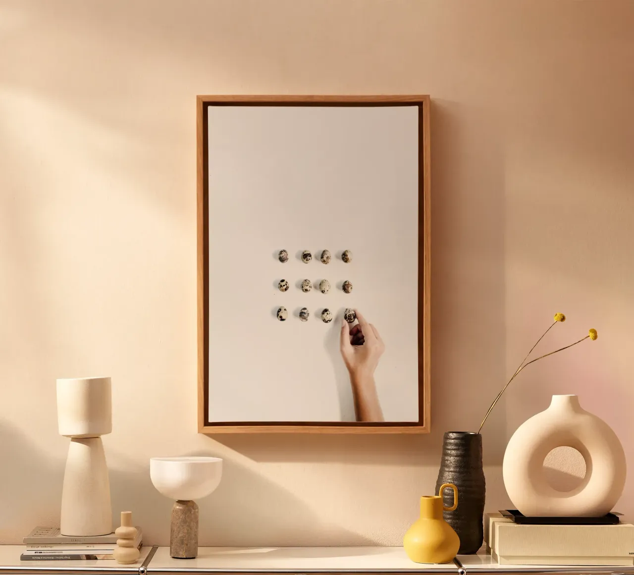 Pastel Nesting canvas with Floater frame by PhotoVibe Decor