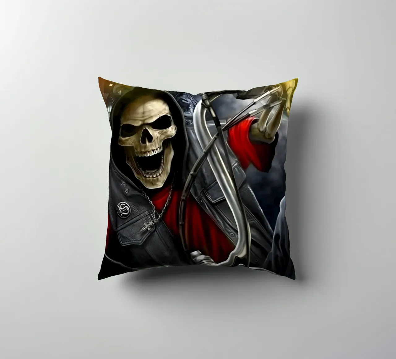 Evil Skeleton Funny Sarcastic Art Design decorative cushion by samaras