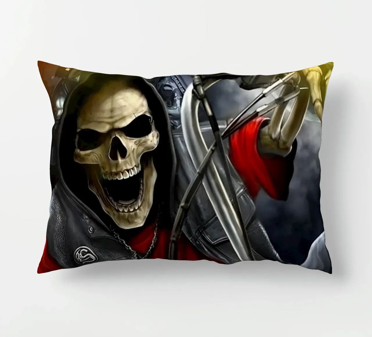 Evil Skeleton Funny Sarcastic Art Design decorative cushion by samaras