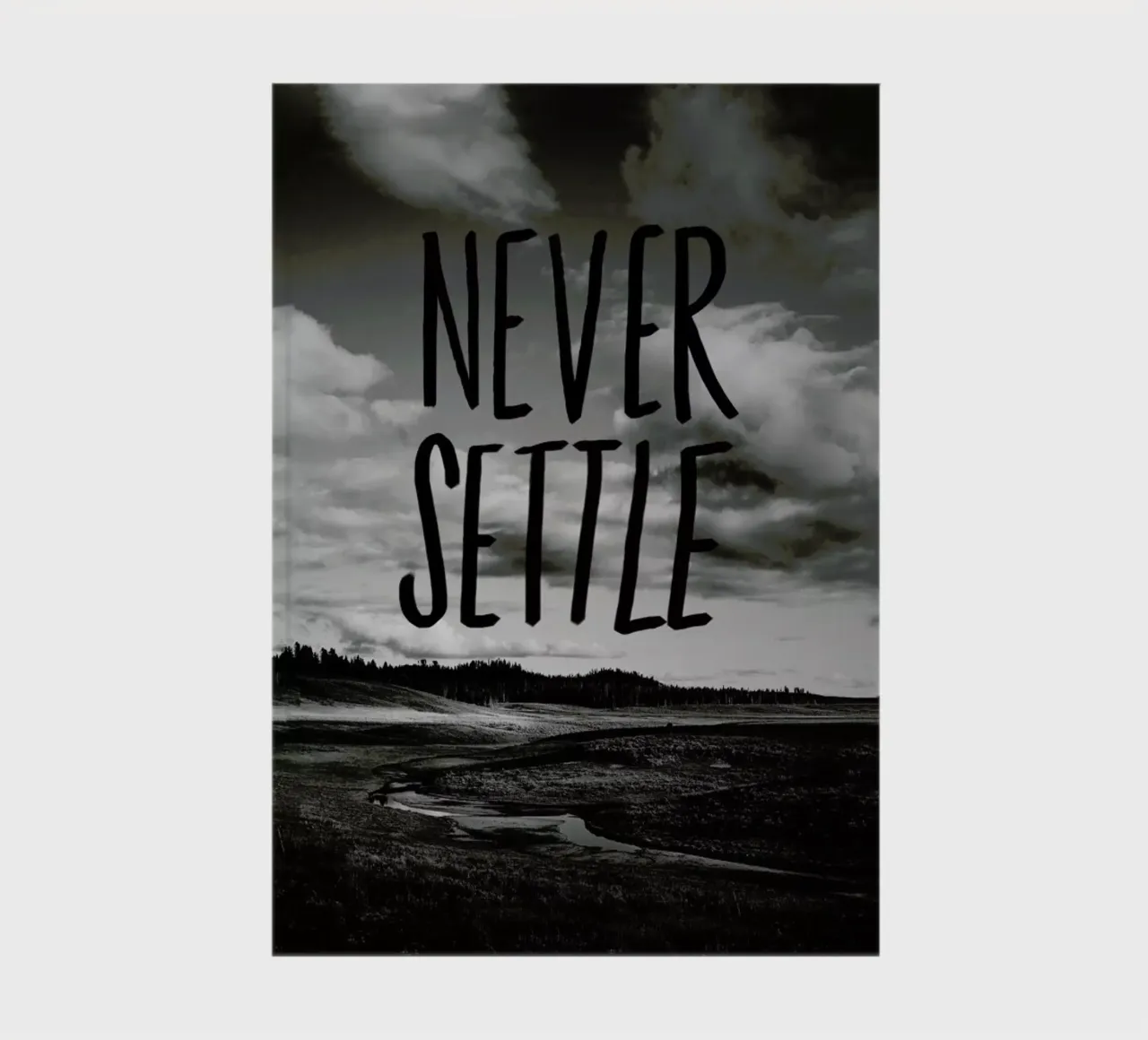 Never Settle notebook by Leah Flores