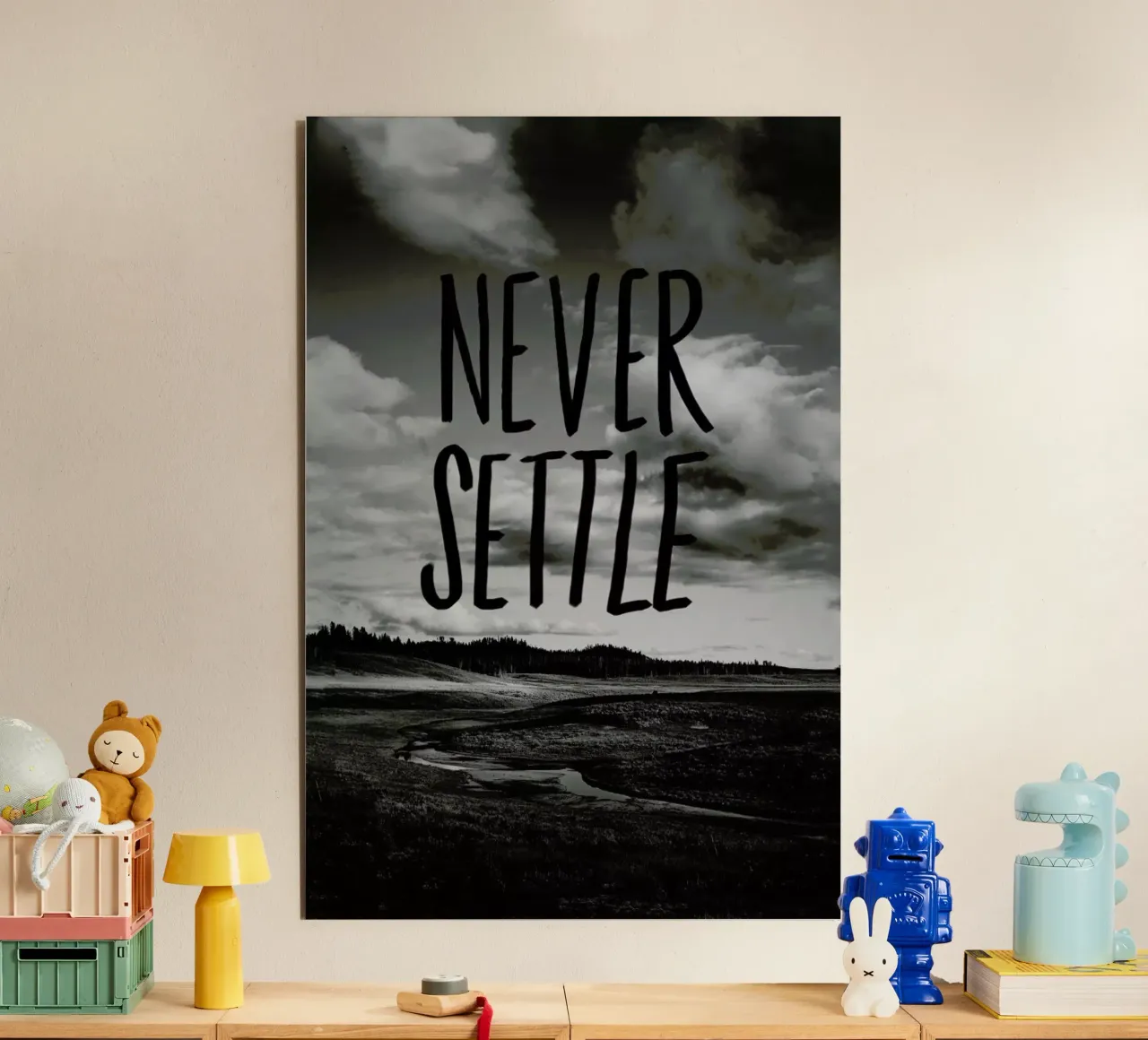 Never Settle alluminio dibond da Leah Flores