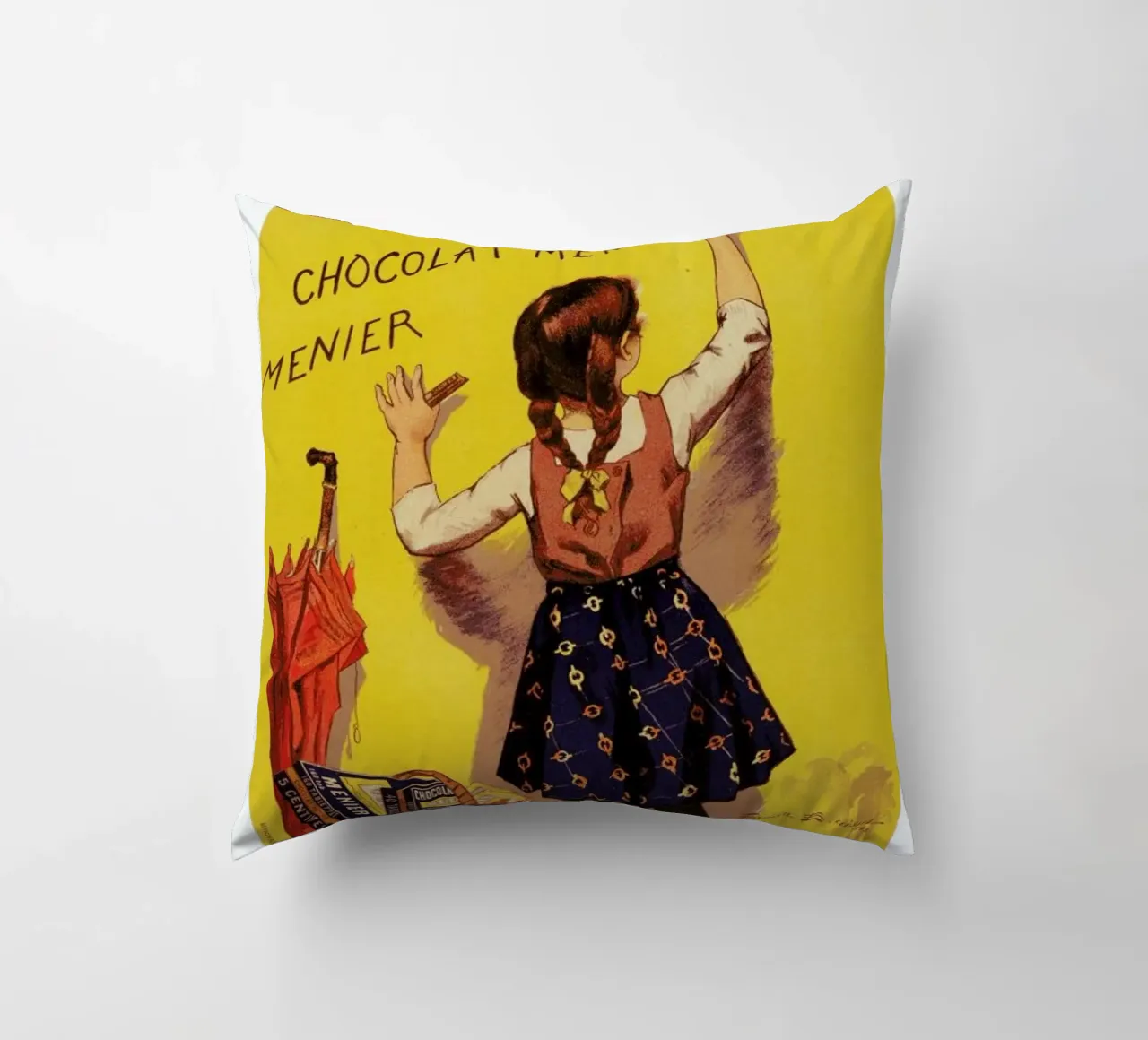 Poster for Chocolat Menier, Firmin Bouisset cuscino da Artokoloro Quint Lox Ltd