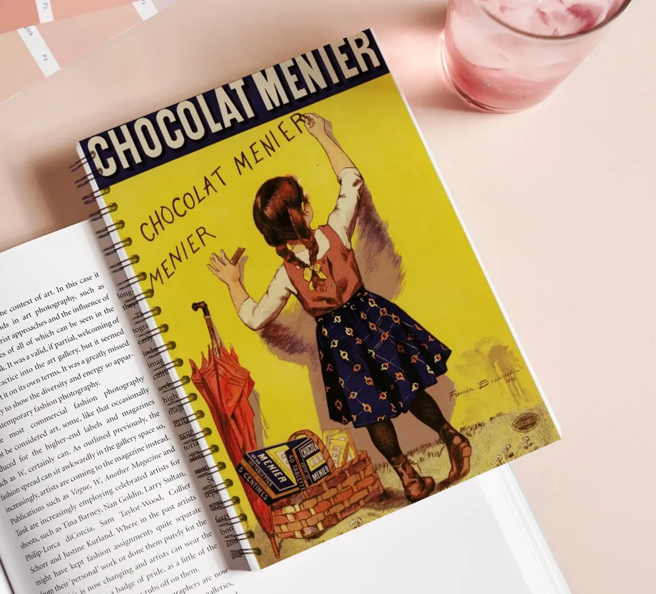 Poster for Chocolat Menier, Firmin Bouisset spiral notebook by Artokoloro Quint Lox Ltd