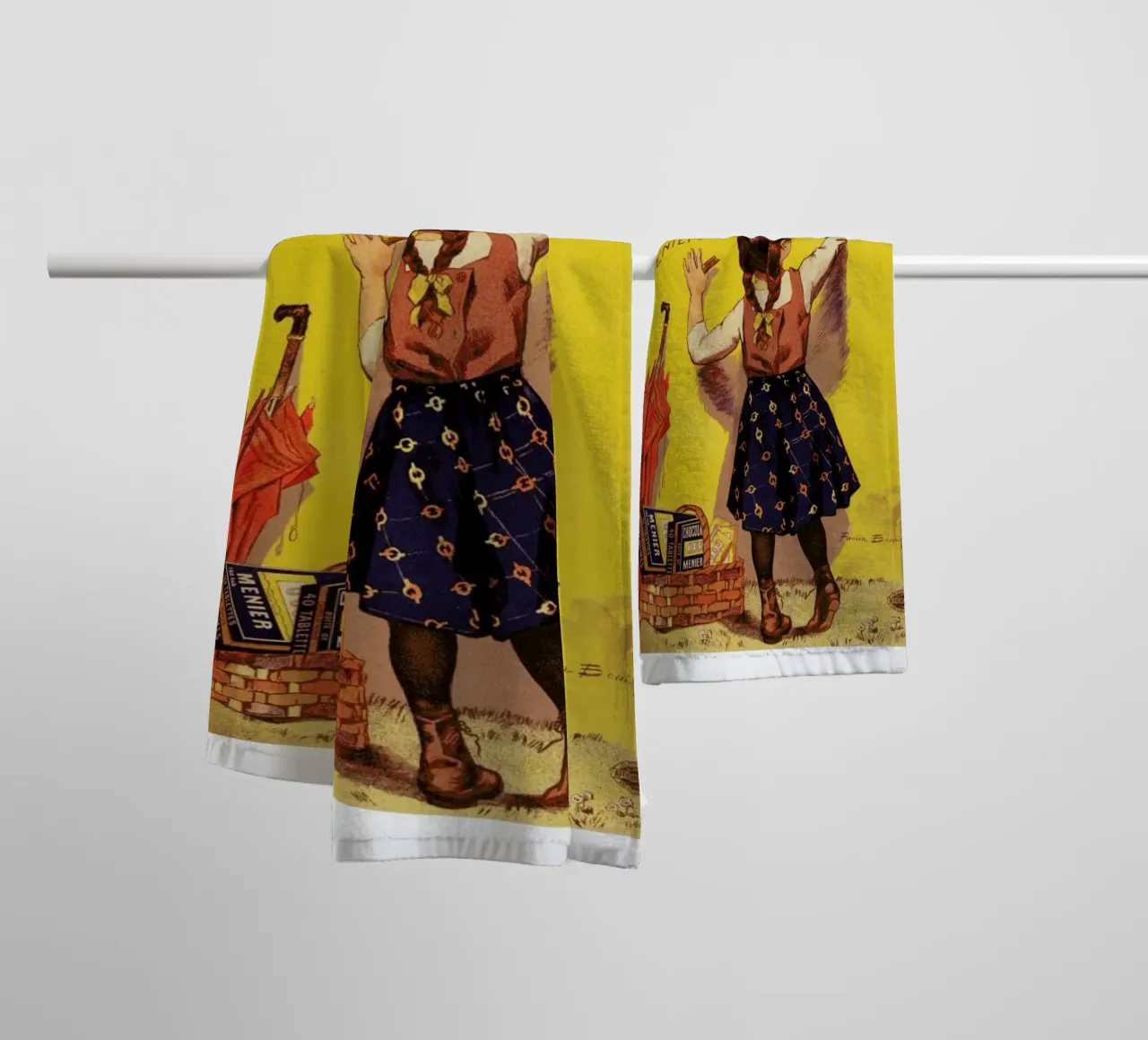 Poster for Chocolat Menier, Firmin Bouisset asciugamano da bagno da Artokoloro Quint Lox Ltd