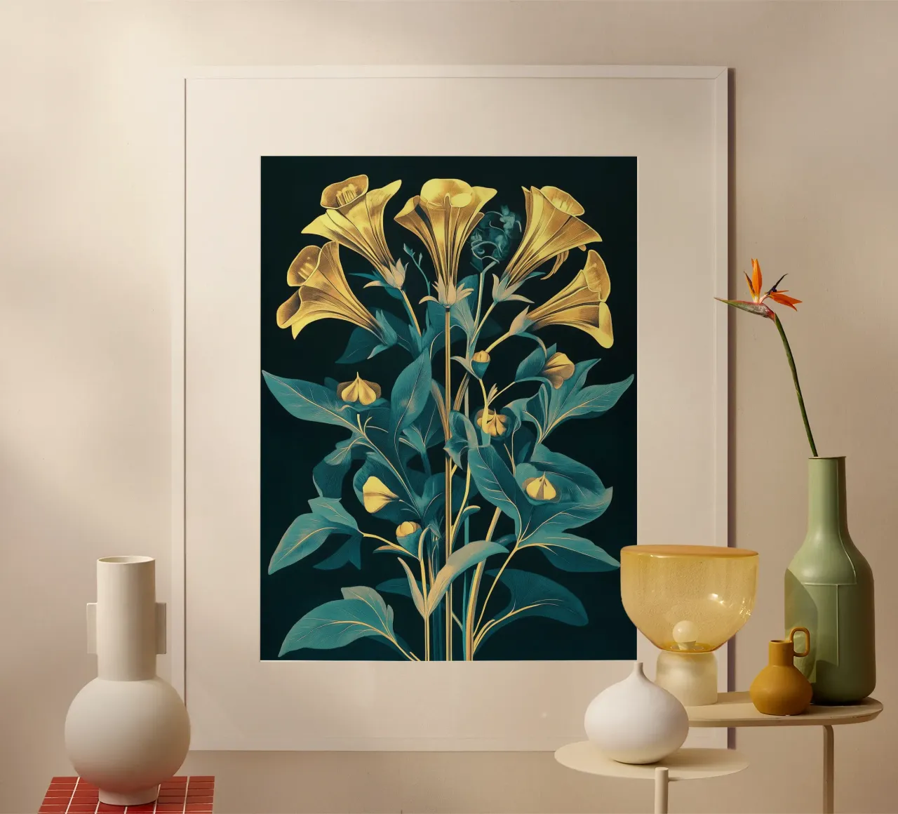 Fiori d'oro vintage poster da Little Things