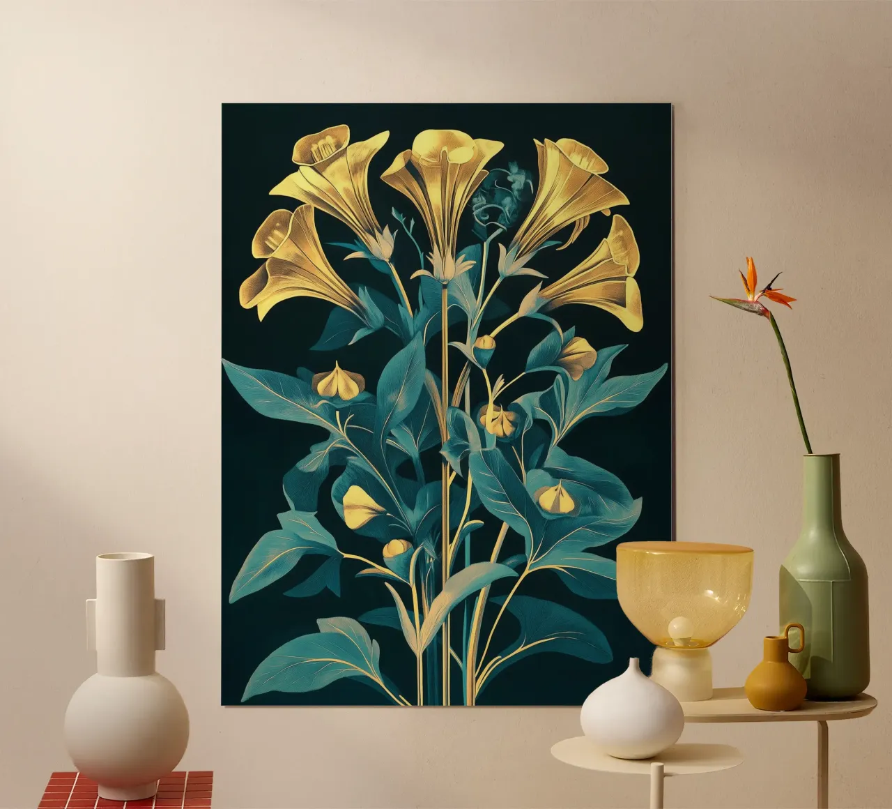 Fiori d'oro vintage poster da Little Things