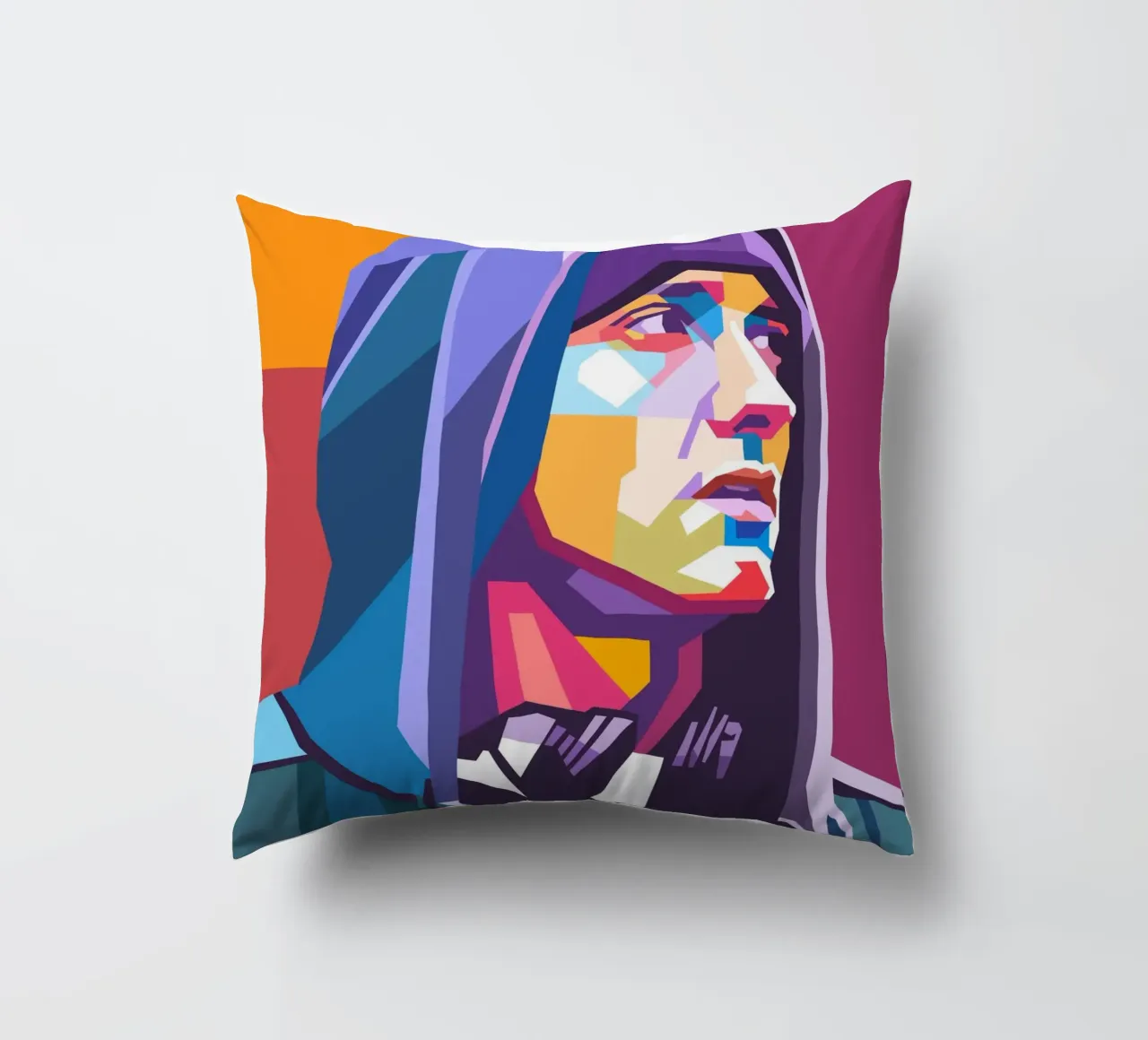 Portrait pop art d'Eminem coussin de Hantamrata