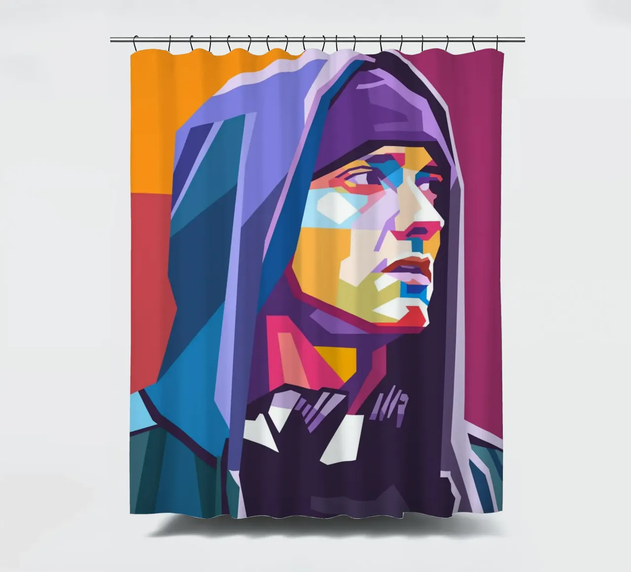 Eminem Pop-Art-Porträt Duschvorhang von Hantamrata