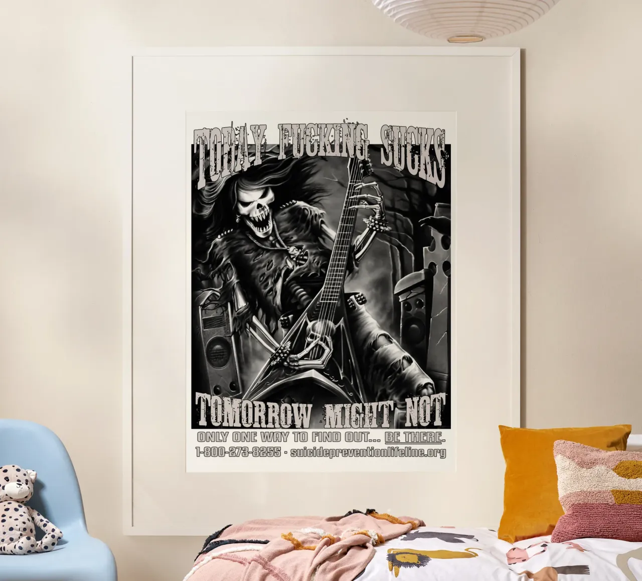 Hard Skeleton Funny Meme Art Poster mit Kunststoffrahmen von samaras