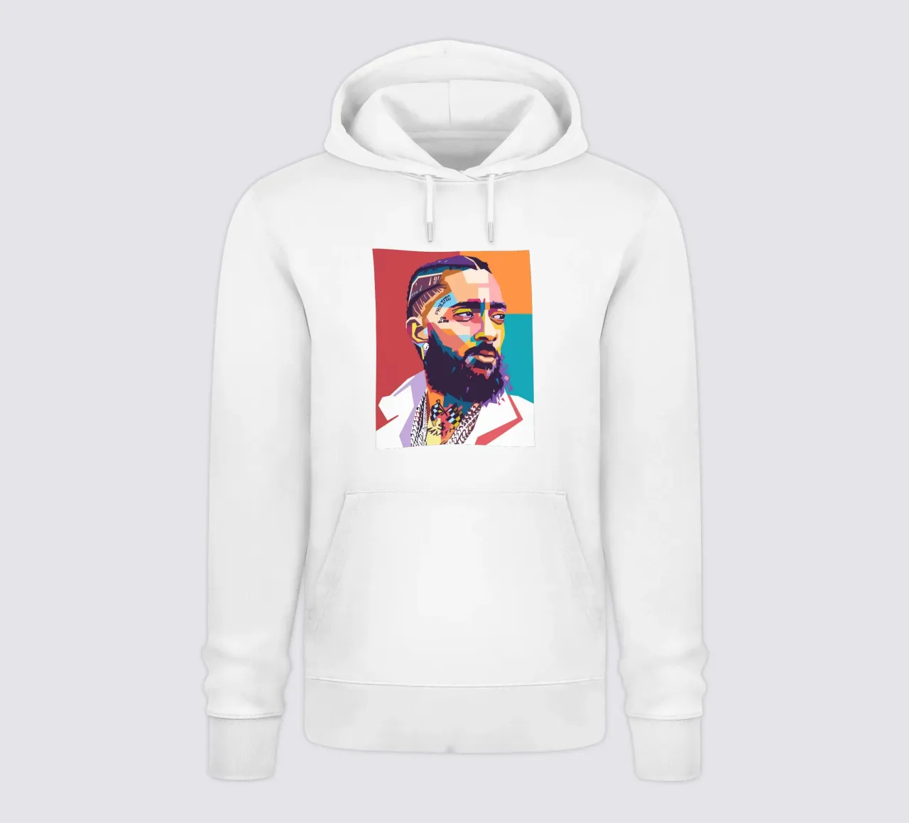 Ritratto pop art di Nipsey Hussle felpa con cappuccio da Hantamrata