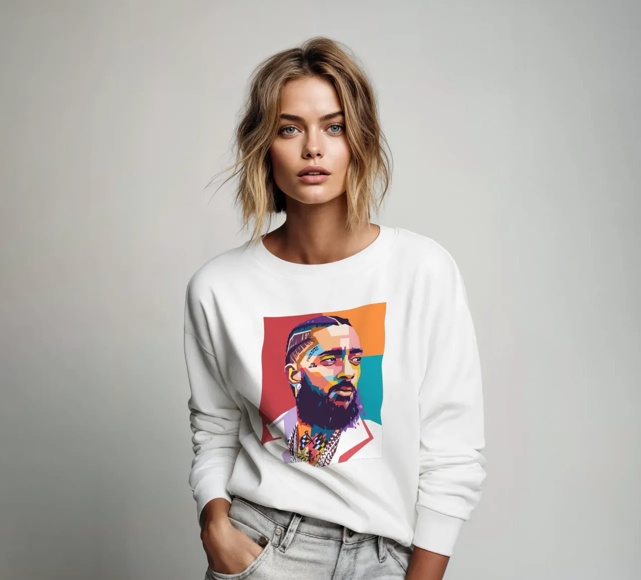 Ritratto pop art di Nipsey Hussle felpa da Hantamrata
