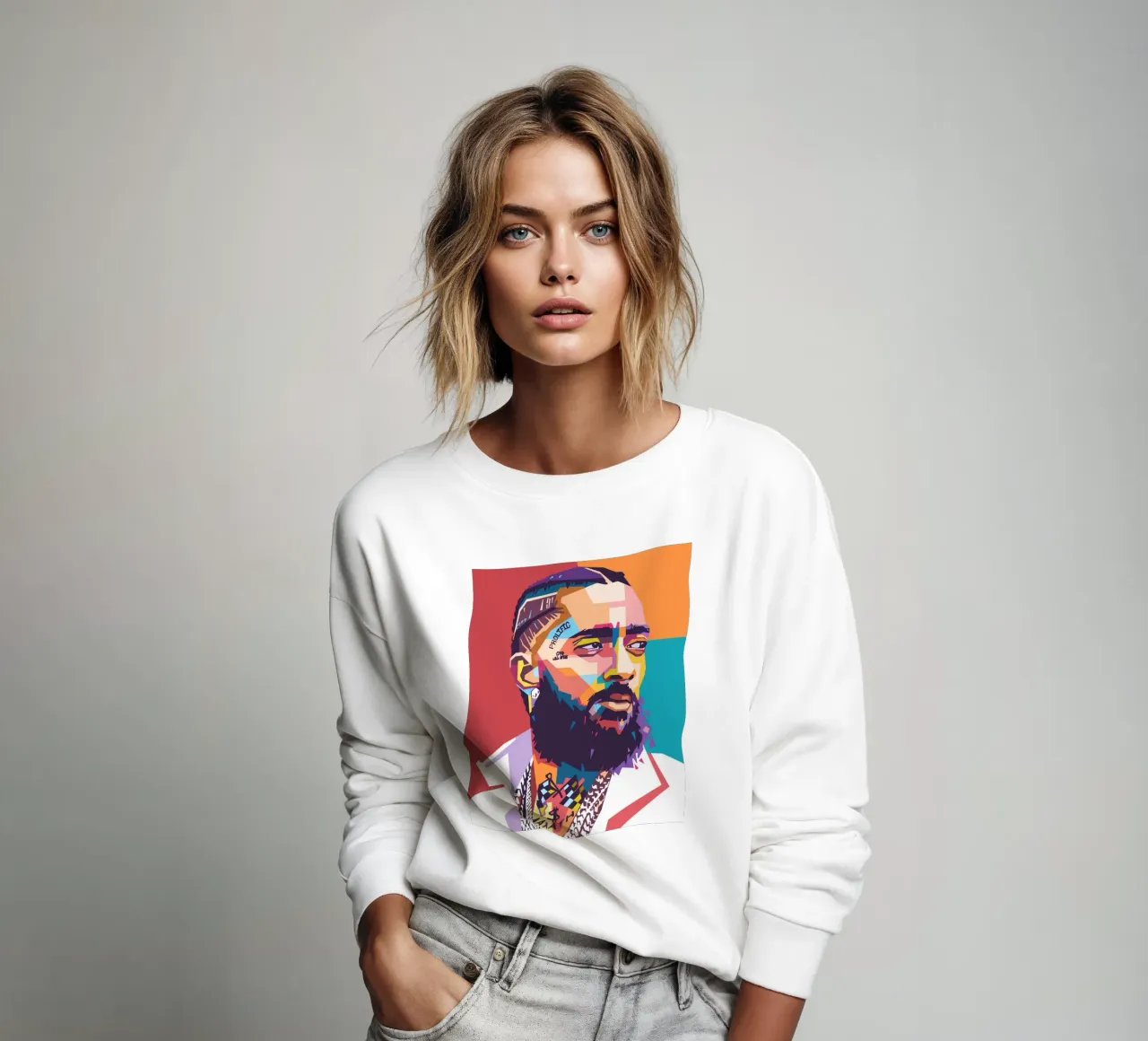 Portrait pop art de Nipsey Hussle sweat de Hantamrata