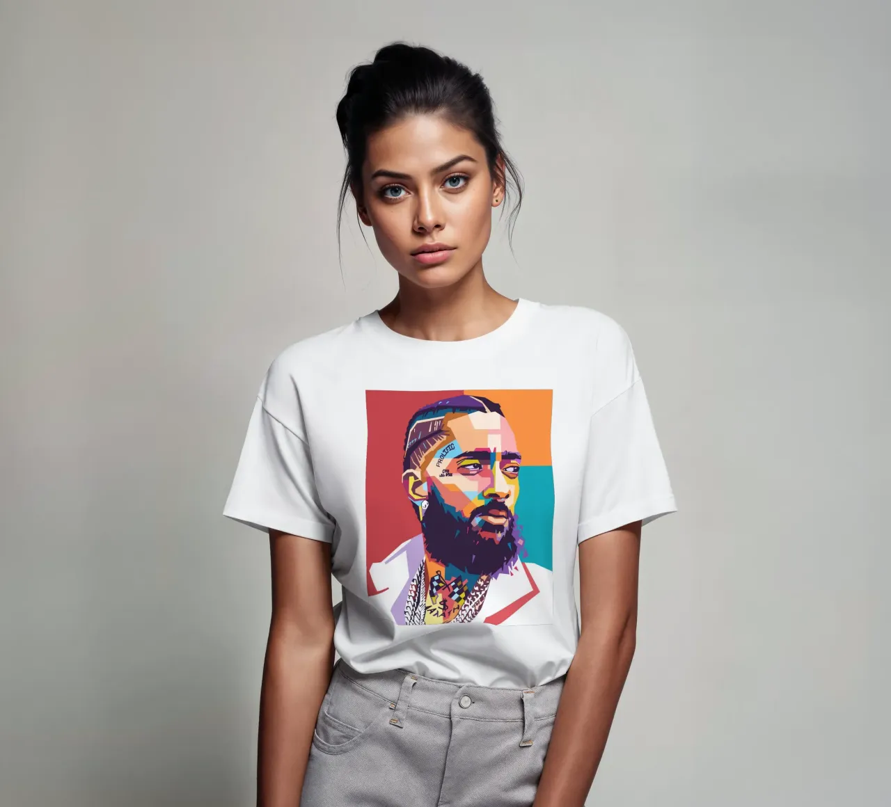Ritratto pop art di Nipsey Hussle t-shirt da Hantamrata