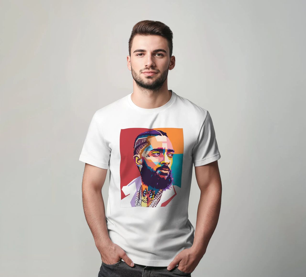 Ritratto pop art di Nipsey Hussle t-shirt da Hantamrata