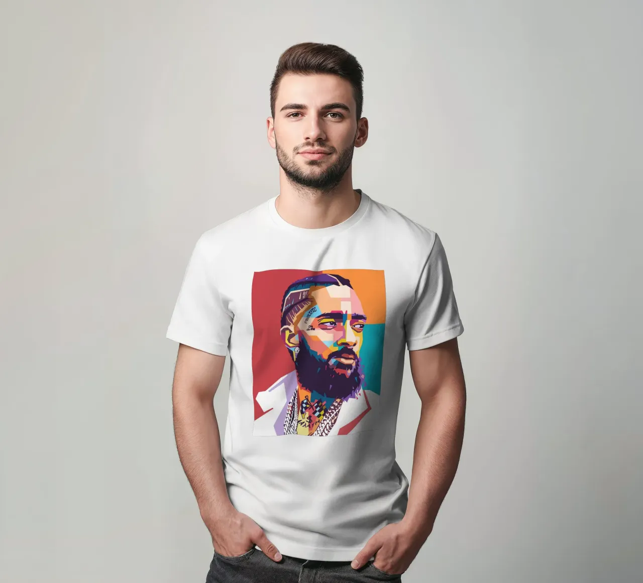 Ritratto pop art di Nipsey Hussle t-shirt da Hantamrata