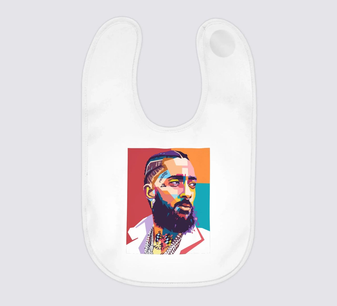 Ritratto pop art di Nipsey Hussle bavaglino da Hantamrata