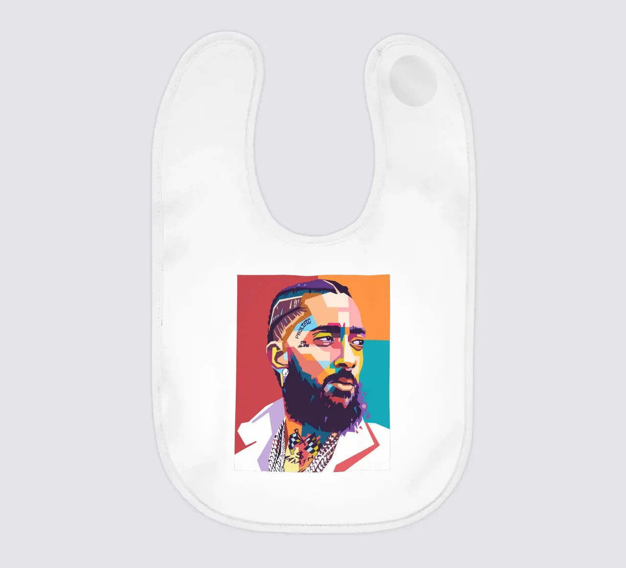 Nipsey Hussle Pop-Art-Porträt Babylätzchen von Hantamrata