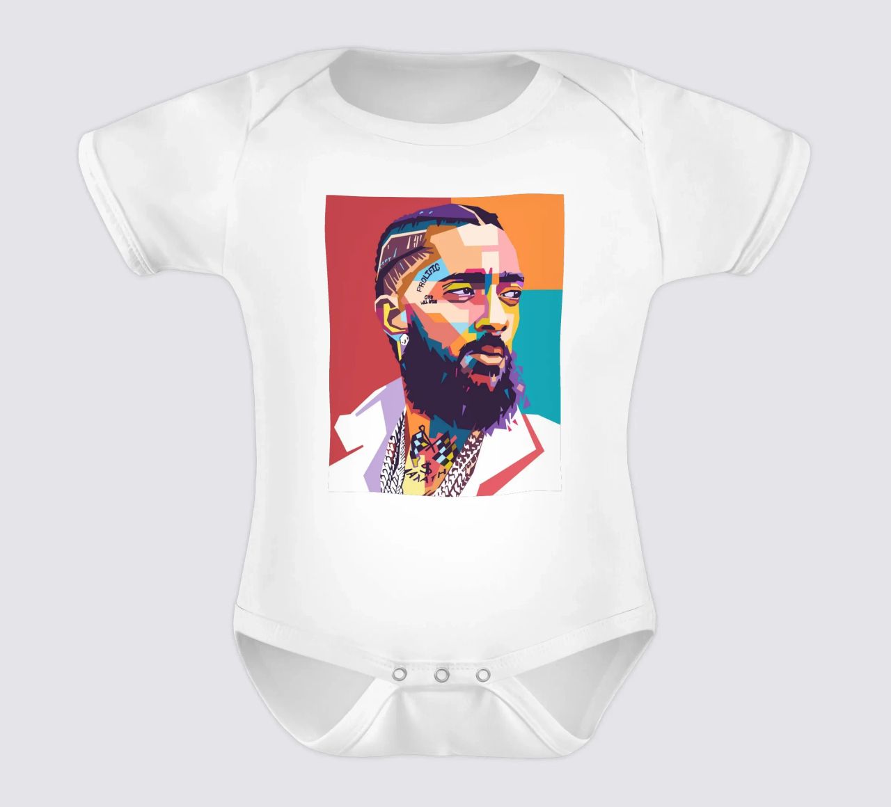 Nipsey Hussle Pop-Art-Porträt Kurzarm Babybody von Hantamrata