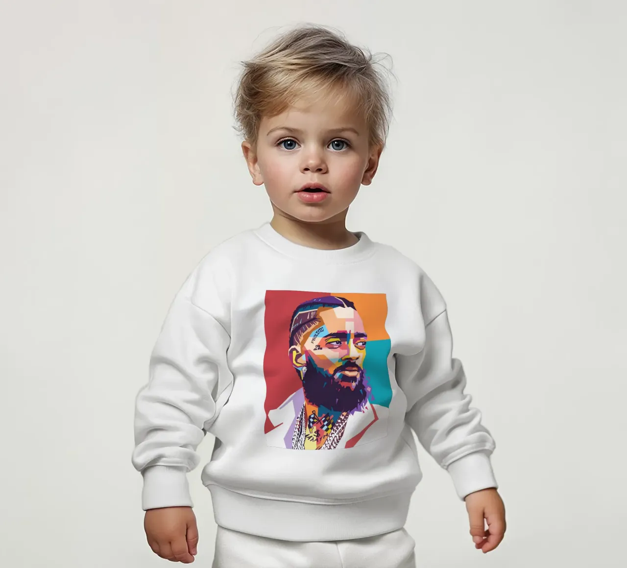 Ritratto pop art di Nipsey Hussle felpa neonato da Hantamrata