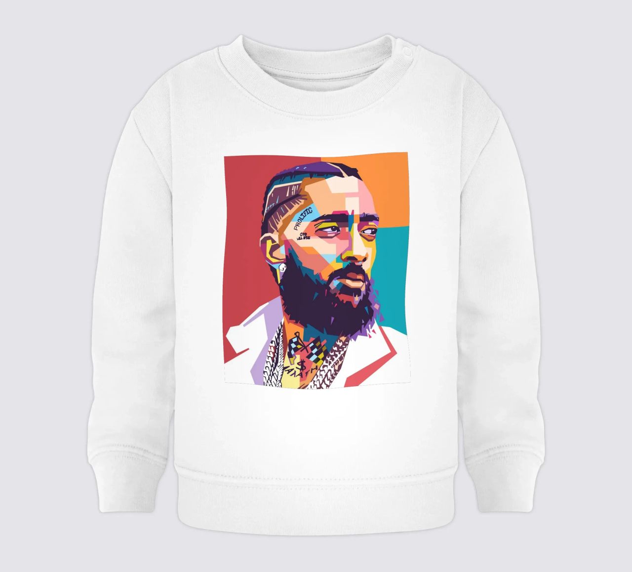 Ritratto pop art di Nipsey Hussle felpa neonato da Hantamrata