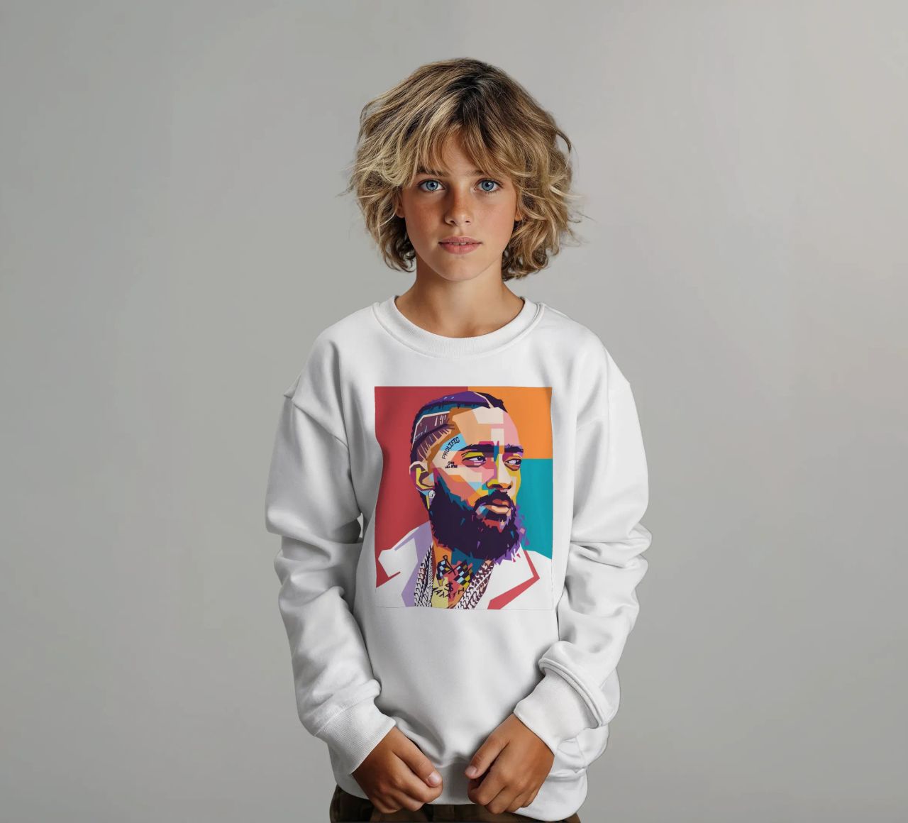 Ritratto pop art di Nipsey Hussle felpa bambino da Hantamrata
