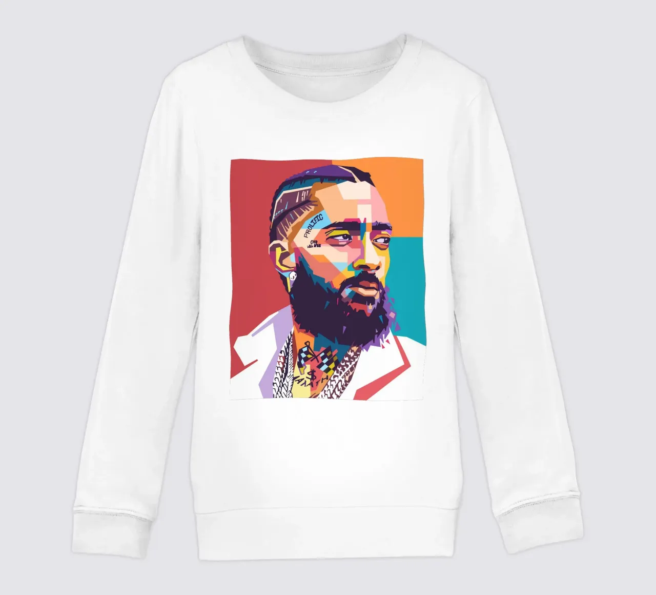 Retrato pop art de Nipsey Hussle sudadera para niño de Hantamrata