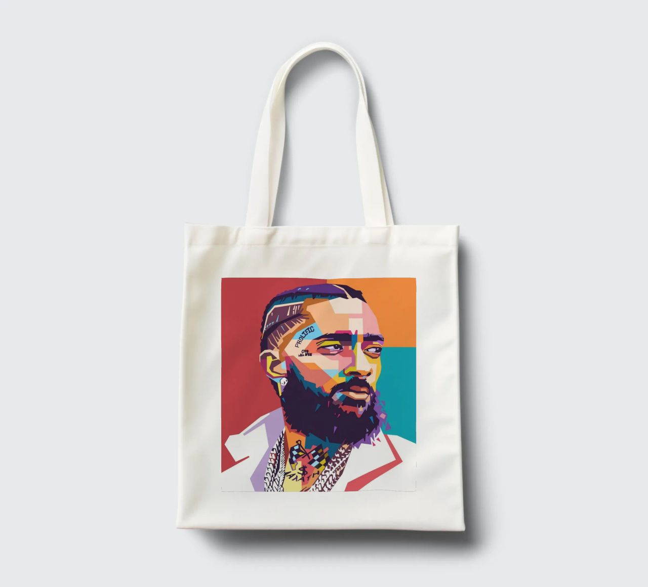 Ritratto pop art di Nipsey Hussle borsa in juta da Hantamrata
