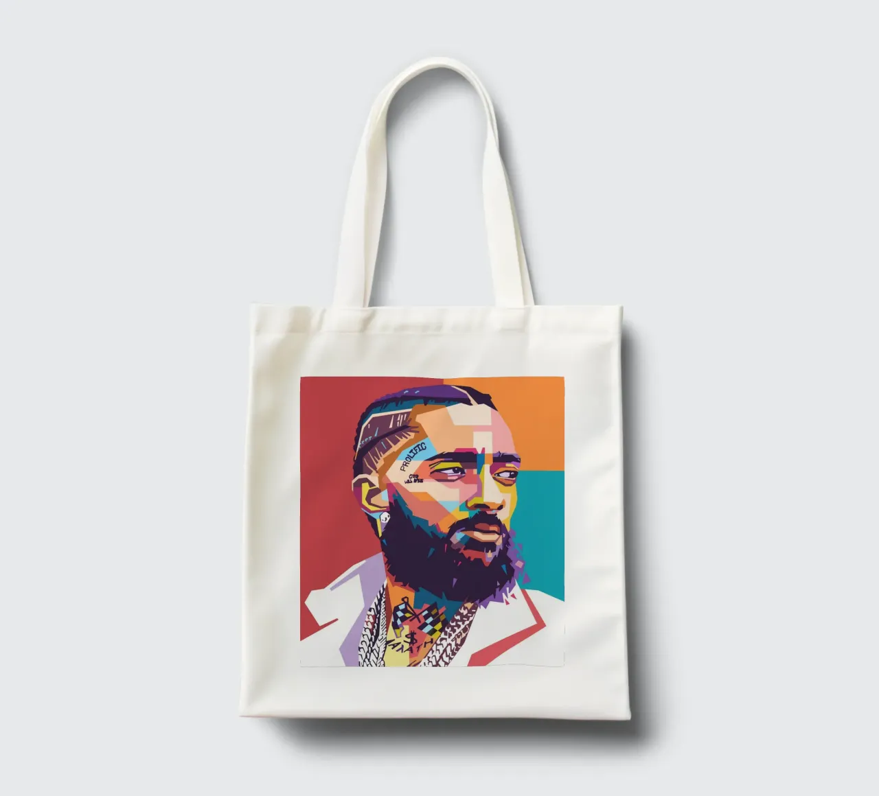 Ritratto pop art di Nipsey Hussle borsa in juta da Hantamrata