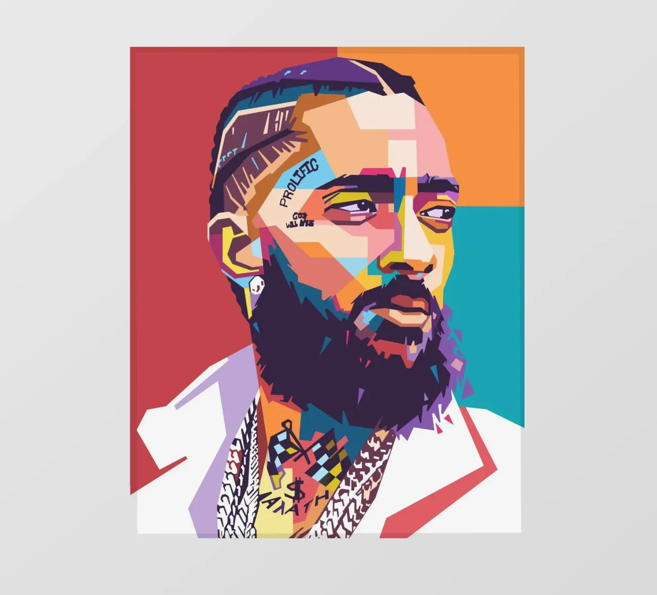 Ritratto pop art di Nipsey Hussle telo in pvc da Hantamrata