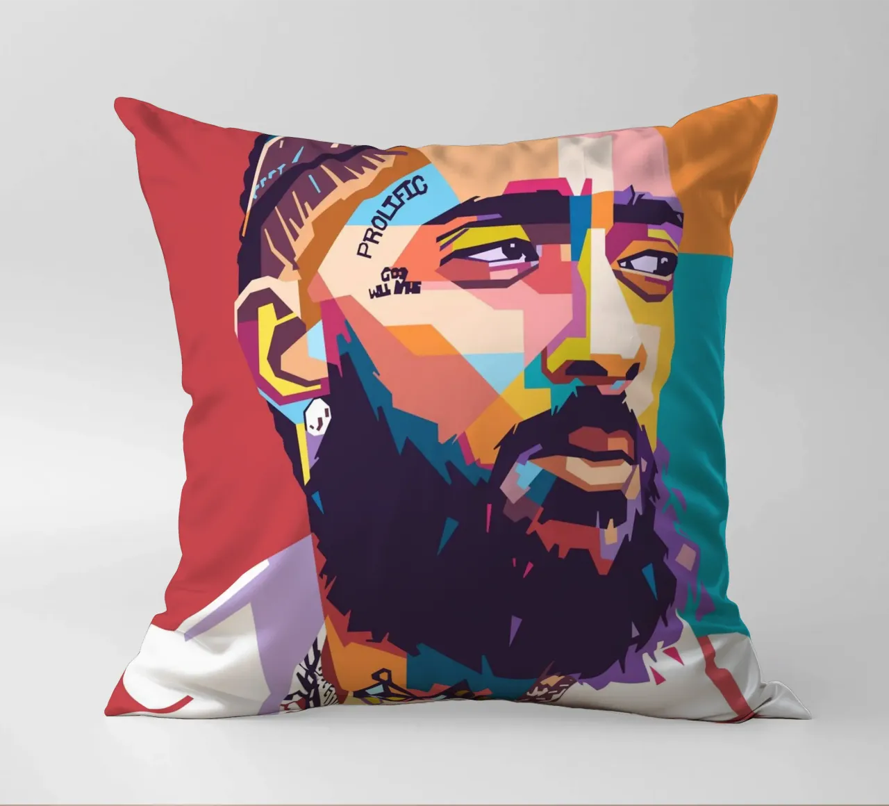 Ritratto pop art di Nipsey Hussle cuscino da Hantamrata