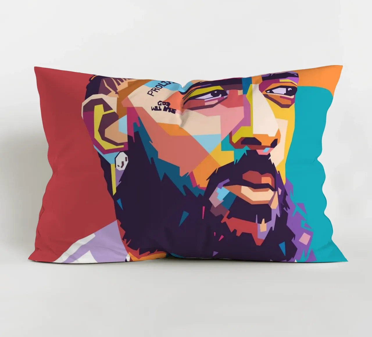 Ritratto pop art di Nipsey Hussle cuscino da Hantamrata
