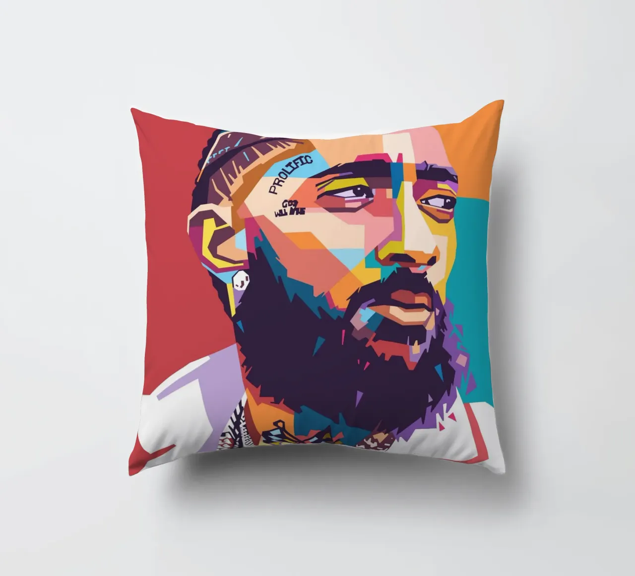 Ritratto pop art di Nipsey Hussle cuscino da Hantamrata