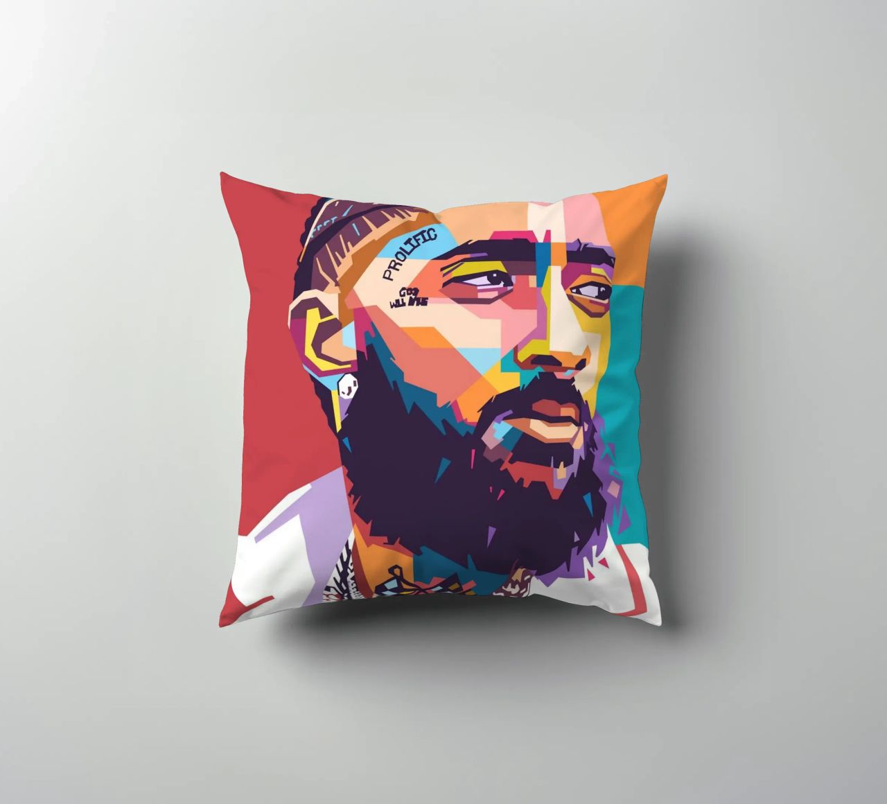 Ritratto pop art di Nipsey Hussle cuscino da Hantamrata