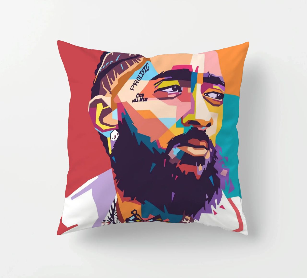 Ritratto pop art di Nipsey Hussle cuscino da Hantamrata