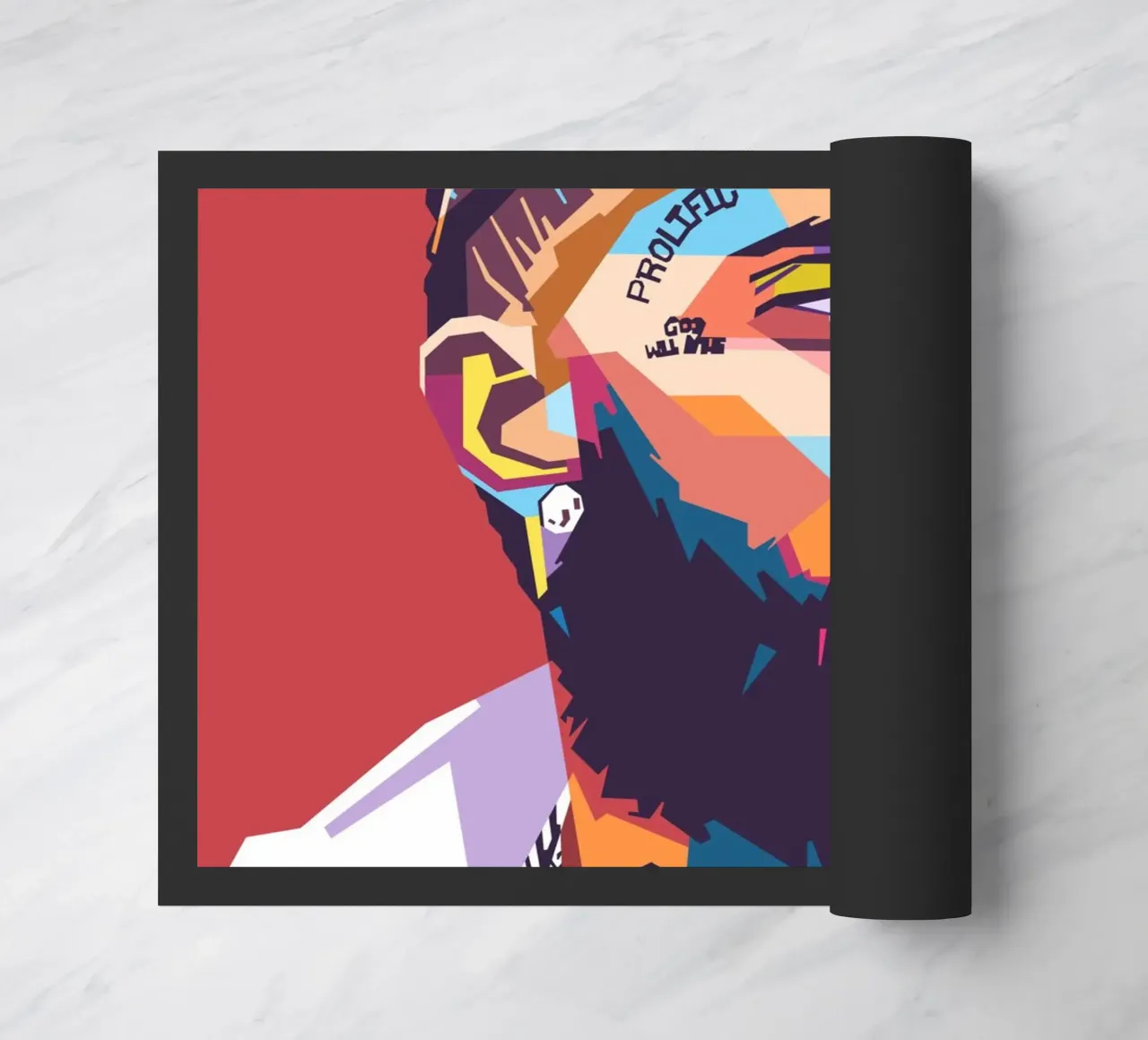 Ritratto pop art di Nipsey Hussle zerbino da Hantamrata